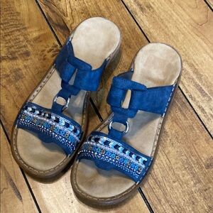 Rieker Blue Embellished Women's Sandals